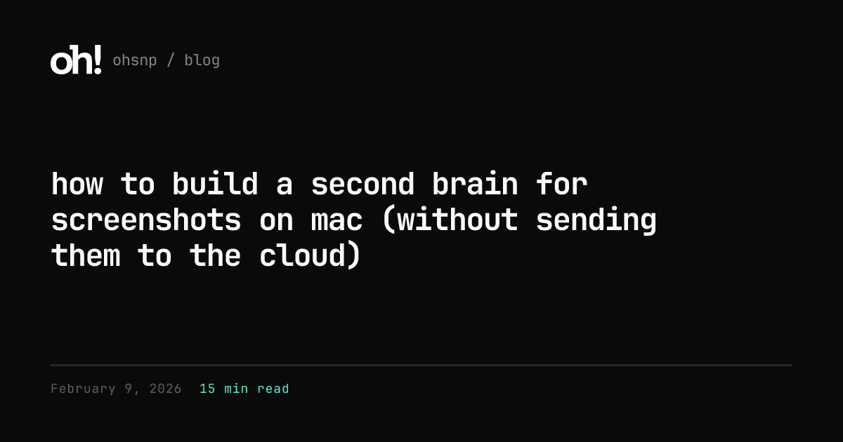 how to build a second brain for screenshots on mac (without sending ...